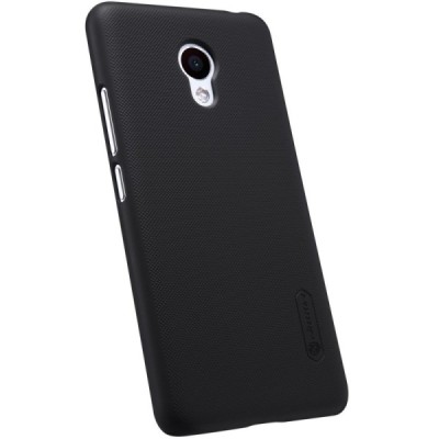 Meizu M3s Nillkin Frosted Shield melns plastmasas apvalks + ekrāna aizsargplēve / Vacins.lv
