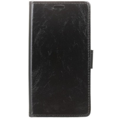 Alcatel Idol 4 atvēramais ādas melns maciņš (maks) / Vacins.lv