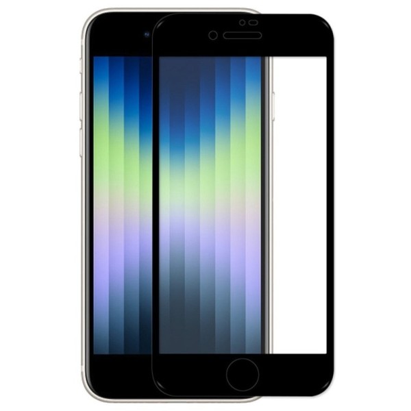 „Hat-Prince“ Tempered Glass pilnīgi aizsedzams ekrāna aizsargstikls 0.2 mm - melns (iPhone 7 / 8 / SE 2020 / SE 2022)