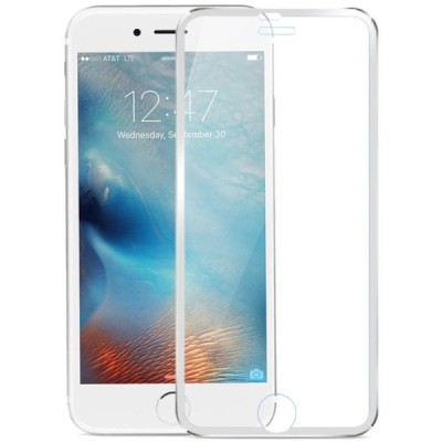 Apple iPhone 7 Plus (iPhone 8 Plus) Calans Tempered Glass sudrabs ekrāna aizsargstikls / Vacins.lv