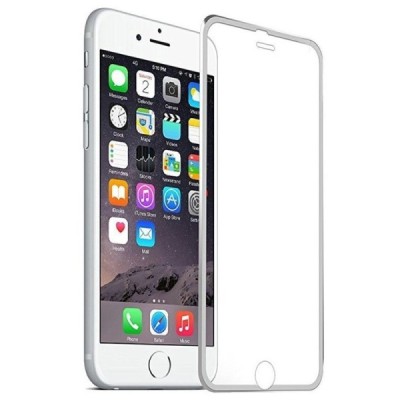 Apple iPhone 7 Plus (iPhone 8 Plus) „Calans“ 9H Tempered Glass sustiprintos apsaugos sidabrinis pilnai dengiantis apsauginis ekr