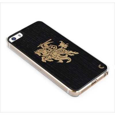 Apple iPhone 5 / 5S / SE „Crafted Cover“  Melns Vytis dabīga koka telefona apvalks / Vacins.lv