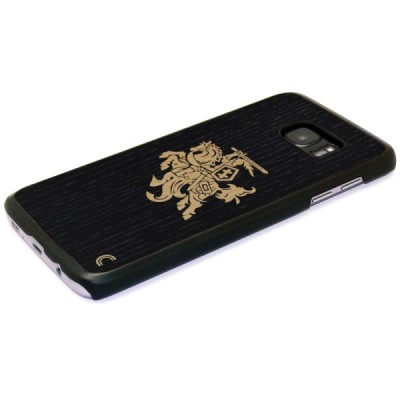 Samsung Galaxy S7 „Crafted Cover“ Juodas Vytis natūralaus medžio dėklas (šviesus medis) / Priedai.lt