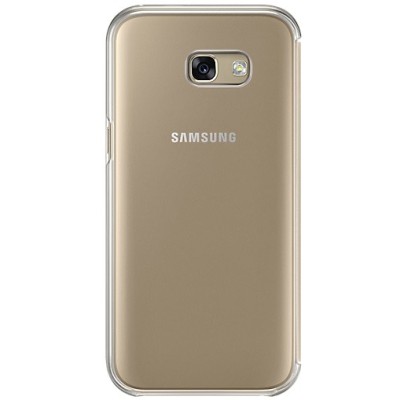 Samsung Galaxy A5 2016 (A520) originalus Clear View Cover atverčiamas auksinis dėklas / Priedai.lt