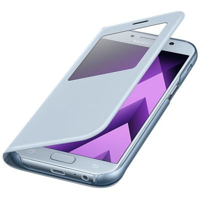 Samsung Galaxy A5 (2017) A520 originalus S View Cover atverčiamas šviesiai mėlynas dėklas su langeliu / Priedai.lt