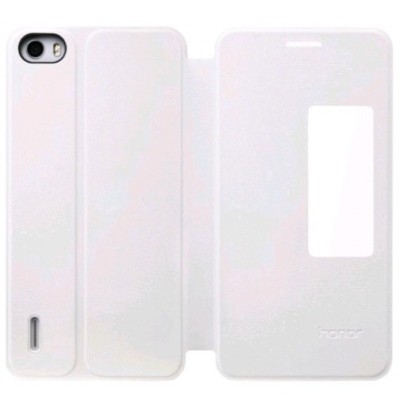 Oficiāls Huawei Honor 6 Smart Flip Cover balts atvērams maciņš / Vacins.lv