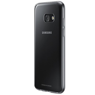 Samsung Galaxy A3 2017 (A320) Clear Cover skaidrus (permatomas) kieto silikono TPU ploniausias pasaulyje bespalvis dėklas / Prie