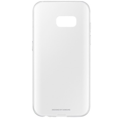 Samsung Galaxy A3 2017 (A320) Clear Cover skaidrus (permatomas) kieto silikono TPU ploniausias pasaulyje bespalvis dėklas / Prie