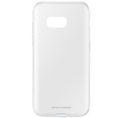 Samsung Galaxy A3 2017 (A320) Clear Cover skaidrus (permatomas) kieto silikono TPU ploniausias pasaulyje bespalvis dėklas / Prie