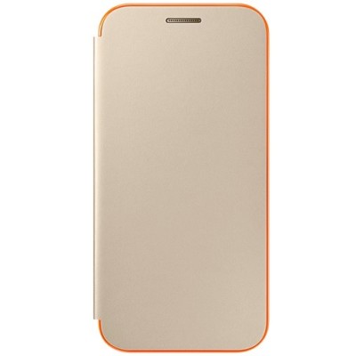 Samsung Galaxy A3 (2017) A320 oficiāls Neon Flip Cover EF-FA320 atvērams zelta ādas maciņš (maks) / Vacins.lv