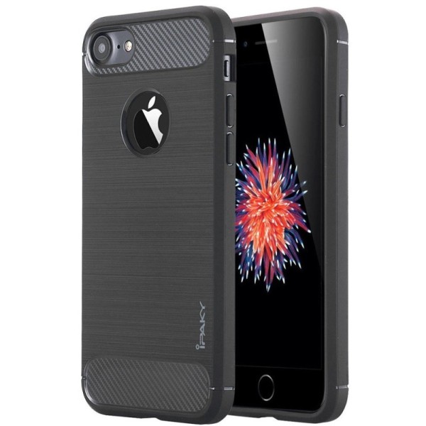 „IPAKY FASHION“ cieta silikona (TPU) apvalks - melns (iPhone 7 / 8 / SE 2020 / SE 2022)