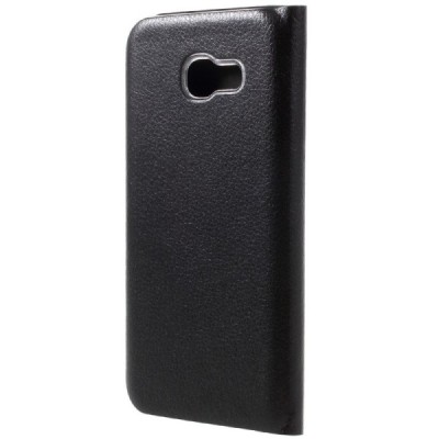 Samsung Galaxy A5 2017 (A520) melns atvēramais Smart Wallet ādas maciņš - maks / Vacins.lv