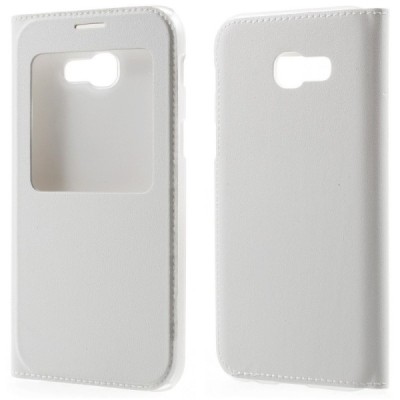 Samsung Galaxy A3 2017 (A320) atvēramais maciņš ar lodziņu - balts / Vacins.lv