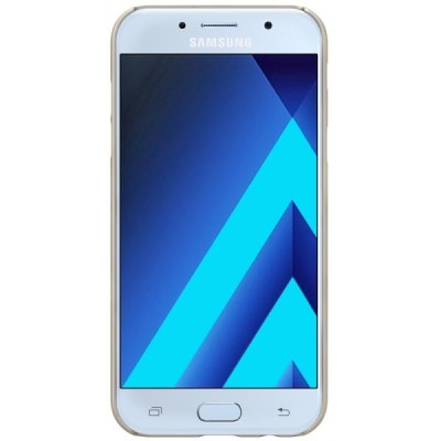 Samsung Galaxy A3 2017 (A320) Nillkin Frosted Shield auksinis plastikinis dėklas + apsauginė ekrano plėvelė / Priedai.lt