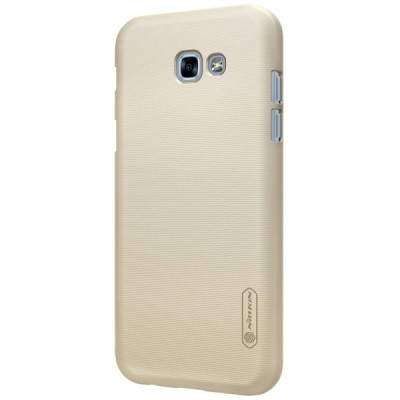 Samsung Galaxy A3 2017 (A320) Nillkin Frosted Shield auksinis plastikinis dėklas + apsauginė ekrano plėvelė / Priedai.lt