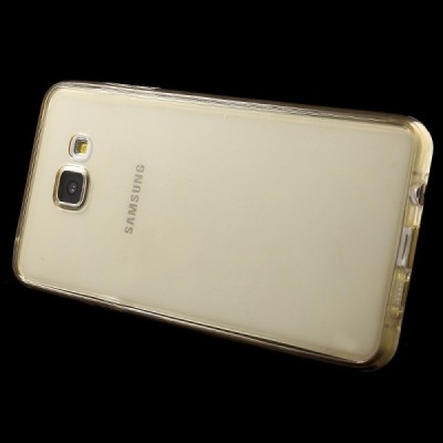 Samsung Galaxy A5 2016 (A510) dzidrs (caurspīdīgs) aizsedzams cieta silikona TPU pasaulē planākais gaiši brūns apvalks / Vacins.