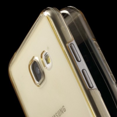 Samsung Galaxy A5 2016 (A510) dzidrs (caurspīdīgs) aizsedzams cieta silikona TPU pasaulē planākais gaiši brūns apvalks / Vacins.