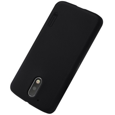 Motorola Moto G4, Moto G4 Plus Nillkin Frosted Shield melns plastmasas apvalks + ekrāna aizsargplēve / Vacins.lv