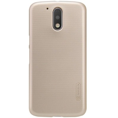 Motorola Moto G4, Moto G4 Plus Nillkin Frosted Shield zelta plastmasas apvalks + ekrāna aizsargplēve / Vacins.lv