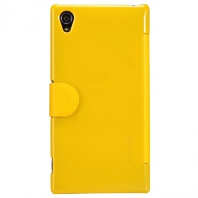 Sony Xperia Z1 „Nillkin“ Fresh atvēramais dzeltens futrālis / Vacins.lv