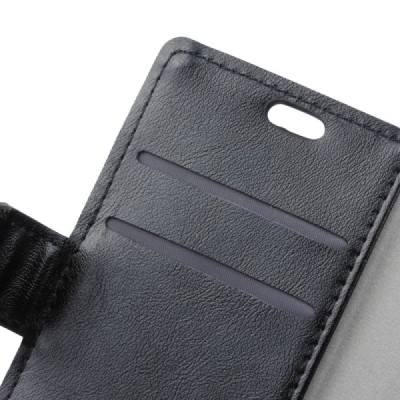 Motorola Moto G4, Moto G4 Plus atvēramais ādas melns maciņš, grāmata (maks) / Vacins.lv