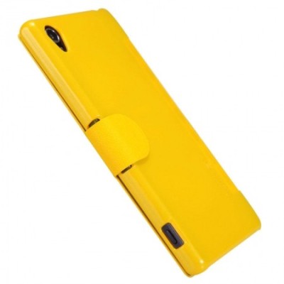 Sony Xperia Z1 „Nillkin“ Fresh atvēramais dzeltens futrālis / Vacins.lv
