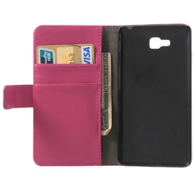 Tamsiai rožinis odinis atverčiamas LG Optimus L9 II (D605) dėklas - piniginė / Priedai.lt
