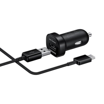 Origināls „Samsung“ Adaptive Fast Charging EP-LN930 melns autolādētājs ar type-C USB vadu (1800mA) / Vacins.lv
