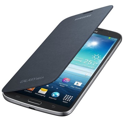 Samsung Galaxy Galaxy Mega 6.3 Flip Cover atverčiamas juodas dėklas / Priedai.lt