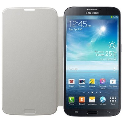 Samsung Galaxy Mega 6.3 Flip Cover atvērams balts ādas futrālis / Vacins.lv