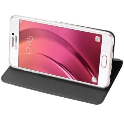 „Dux Ducis“ Skin serijos Samsung Galaxy A3 2017 (A320) juodas odinis atverčiamas dėklas / Priedai.lt