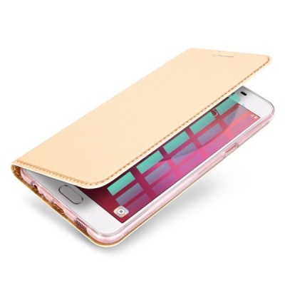 Samsung Galaxy A3 2017 (A320) „Dux Ducis“ Skin sērijas zelta ādas atvērams maciņš / Vacins.lv