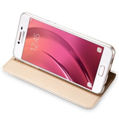 Samsung Galaxy A5 2017 (A520) „Dux Ducis“ Skin sērijas zelta ādas atvērams maciņš / Vacins.lv