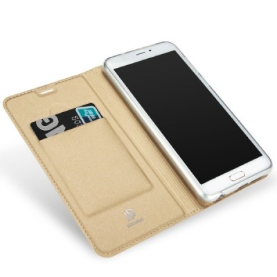 Samsung Galaxy A5 2017 (A520) „Dux Ducis“ Skin sērijas zelta ādas atvērams maciņš / Vacins.lv