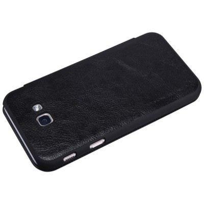 Greznais „Nillkin“ Qin sērijas ādas atvērams melns Samsung Galaxy A3 (2017) A320 maciņš / Vacins.lv