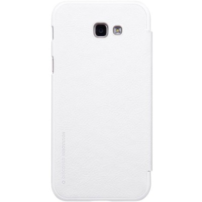 Prabangus „Nillkin“ Qin serijos baltas odinis atverčiamas Samsung Galaxy A3 (2017) A320 dėklas - knygutė / Priedai.lt