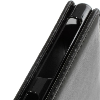 Sony Xperia Z1 klasisks ādas vertikāli atvēramais melns futrālis / Vacins.lv