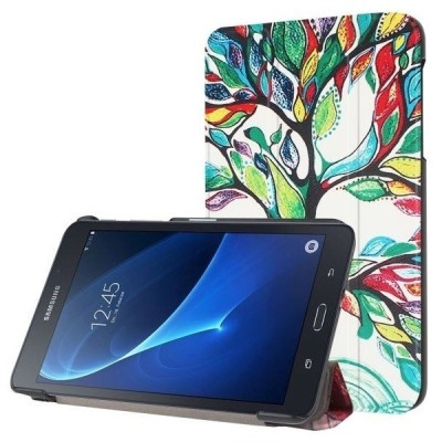 Samsung Galaxy Tab A 10.1 2016 (T580, T585) atvēramais krāsains, balts maciņš / Vacins.lv
