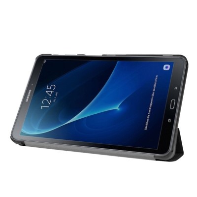 Samsung Galaxy Tab A 10.1 2016 (T580, T585) atverčiamas spalvotas, pilkas odinis dėklas - knygutė / Priedai.lt
