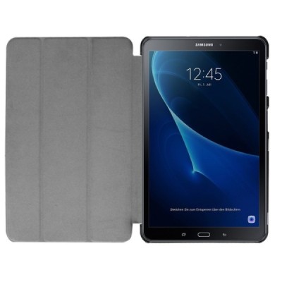 Samsung Galaxy Tab A 10.1 2016 (T580, T585) atverčiamas spalvotas, pilkas odinis dėklas - knygutė / Priedai.lt