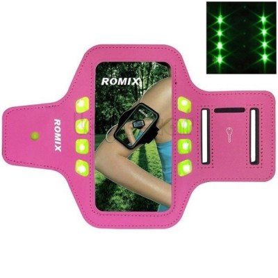 „Romix“ Led apvalks sportam (rokas saite) - rozs, universāls (L izmērs) / Vacins.lv
