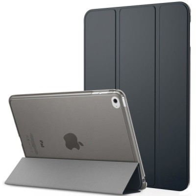 Apple iPad mini 4 (iPad mini 2019) atverčiamas juodas slim case odinis dėklas - stovas / Priedai.lt