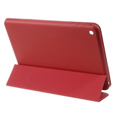 Apple iPad mini 4 (iPad mini 2019) atverčiamas raudonas odinis dėklas - stovas / Priedai.lt