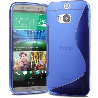 HTC One M8 dzidrs, zils cieta silikona futrālis / Vacins.lv
