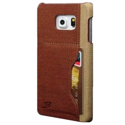 „Vintage“ Leather Samsung Galaxy S6 (G920) rudas odinis dėklas - nugarėlė su kišenėle kortelėms / Priedai.lt