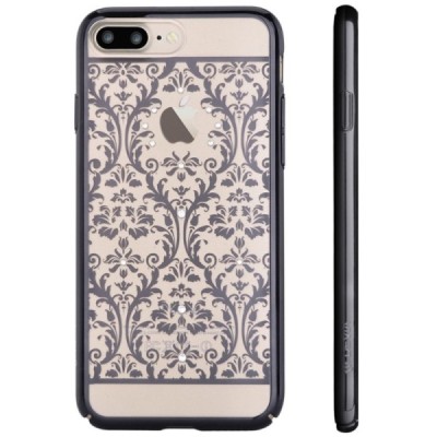 Apple iPhone 7 Plus (iPhone 8 Plus) elegants Devia Crystal Baroque Swarovski dzidrs (caurspīdīgs) melns plastmasas apvalks ar kr