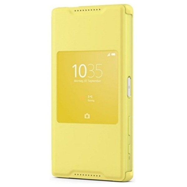 „Sony“ Style Cover Window atvērams maciņš - dzeltens (Xperia Z5 Compact)