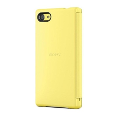 Oficiāls Sony Xperia Z5 Compact Style Cover Window dzeltens atvērams maciņš SCR44 / Vacins.lv