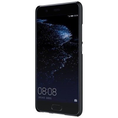 Huawei P10 Nillkin Frosted Shield melns plastmasas apvalks / vacins.lv