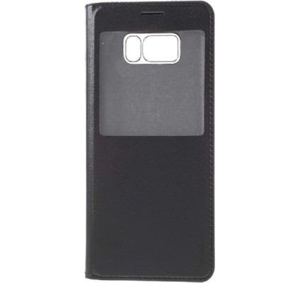 Samsung Galaxy S8 (G950) atvēramais maciņš ar lodziņu - melns / Vacins.lv